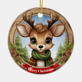 Deer Xmas Character Reindeer Animal Christmas  Cer Julgransprydnad Keramik