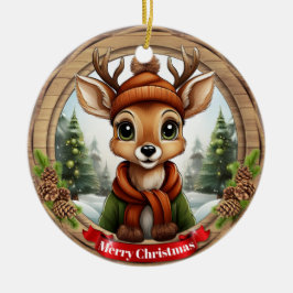 Deer Xmas Character Reindeer Animal Christmas  Cer Julgransprydnad Keramik