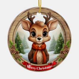 Deer Xmas Character Reindeer Animal Christmas  Cer Julgransprydnad Keramik