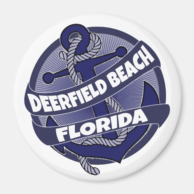 Deerfield Beach Florida anchor swirl magnet (Framsidan)