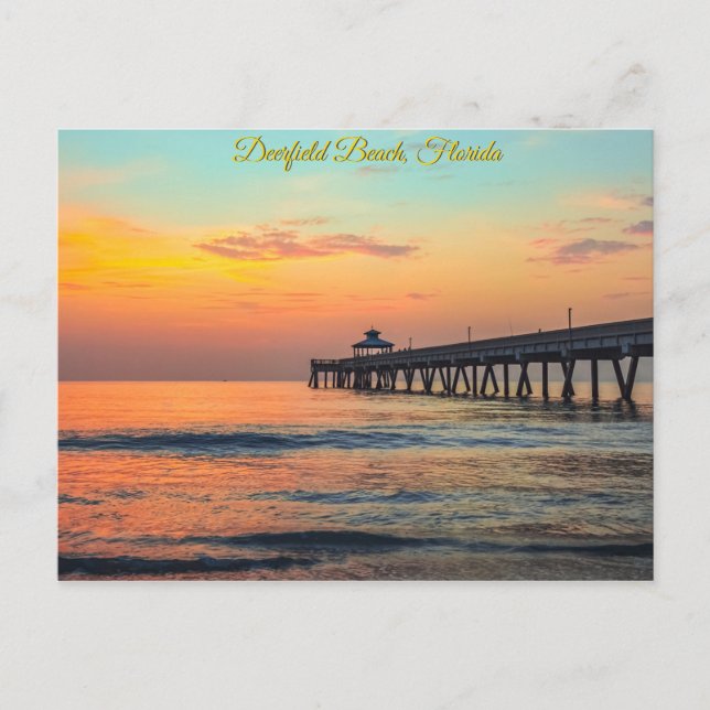 Deerfield Beach, Florida - Daybroke Pastels Vykort (Framsida)