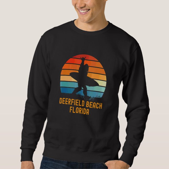 Deerfield Beach Florida Sasquatch Souvenir Lång Ärmad Tröja (Framsida)