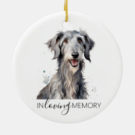Deerhound minnesvattenfärg jul julgransprydnad keramik