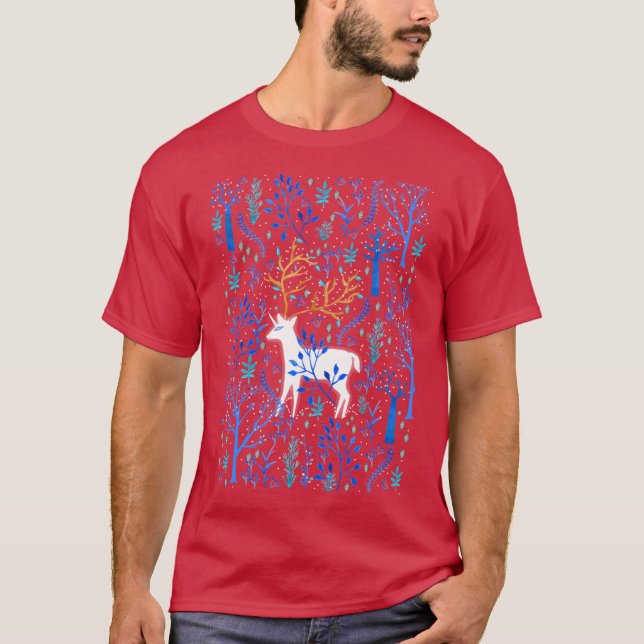 Deericorn I Blue familj T Shirt (Framsida)