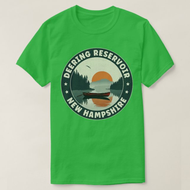 Deering Reservoir New Hampshire Sunset T Shirt (Design framsida)