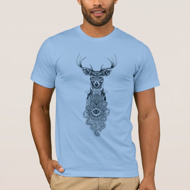 "Deerly Beloved" Totem Hjort T Shirt (Framsida)