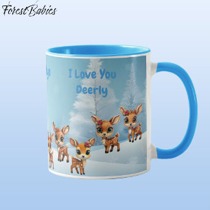 Deerly Loved, Reindeer, Hjort, Fawn, Doe Älskare � Mugg