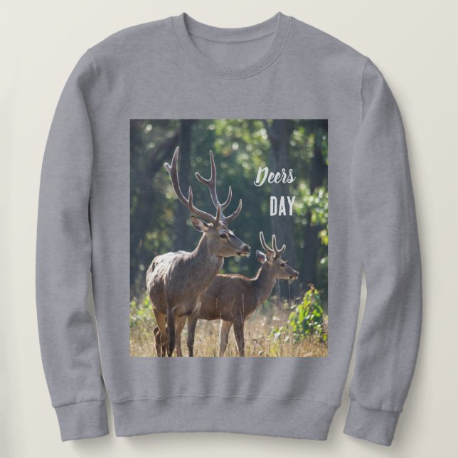 Deers Day Long Sleeves Top Lång Ärmad Tröja (Design framsida)