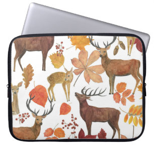 Deers, höst löv: vattenfärgen mönster. laptop fodral