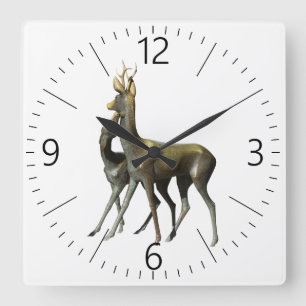 Deers i kärlek fyrkantig klocka