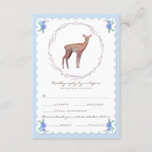 Deers in Kärlek Woodland Winter Wedding OSA Kort