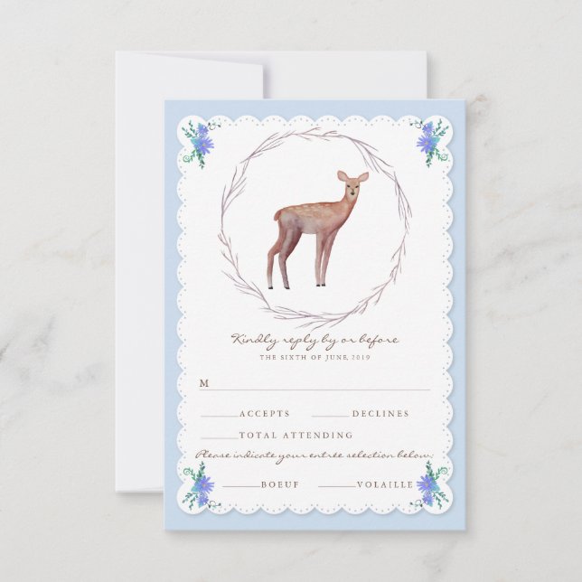 Deers in Kärlek Woodland Winter Wedding OSA Kort (Framsida)
