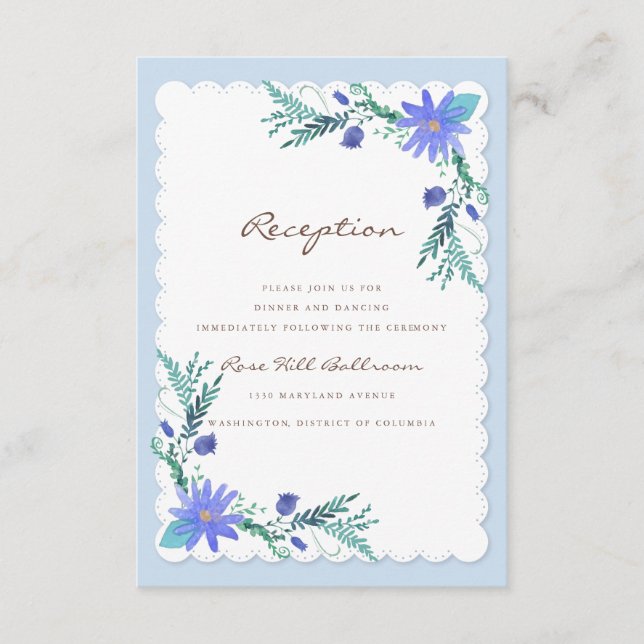 Deers in Kärlek Woodland Winter Wedding Reception Tilläggskort (Framsida)