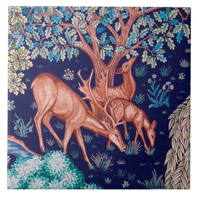 Deers in the Forest, William Morris Kakelplatta (Framsidan)