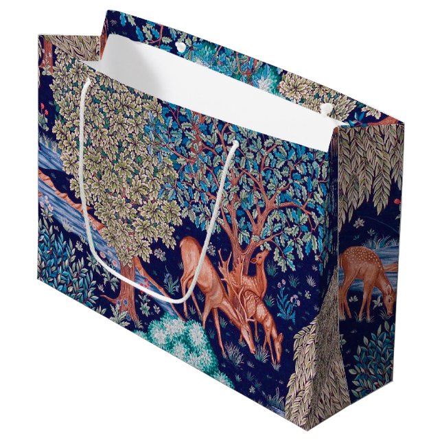 Deers in the Forest, William Morris Large Gift Bag (Framsidan Vinklad)