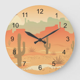 Deert Cactus Design Clock Stor Klocka