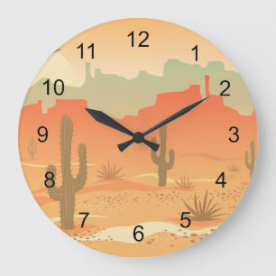Deert Cactus Design Clock Stor Klocka