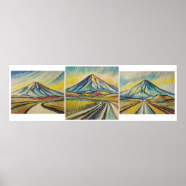 Deert Road Triptych - Archival Art Print Poster