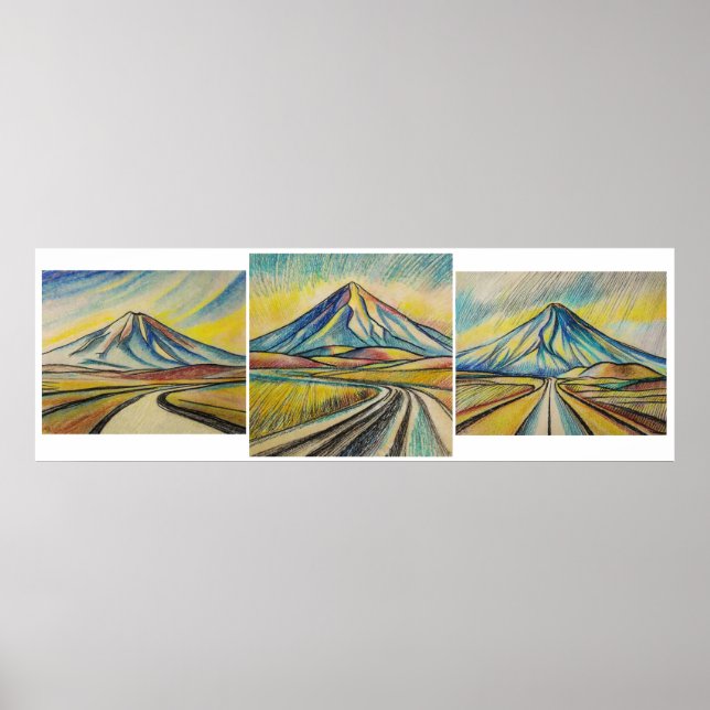 Deert Road Triptych - Archival Art Print Poster (Framsidan)