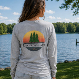 Deerwood Lake Solnedgång lång t-shirt
