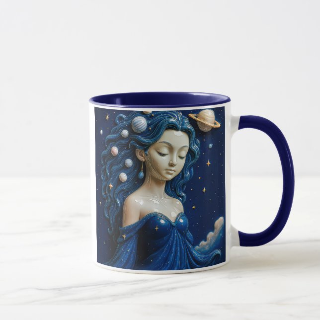 Déesse Cosmique Galaxie Bleue Mugg (Höger)
