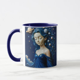 Déesse Cosmique Galaxie Bleue Mugg