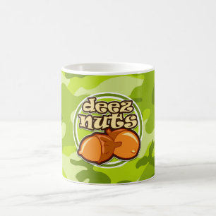 Deez nöt; ljust - grön camo, kamouflage kaffemugg