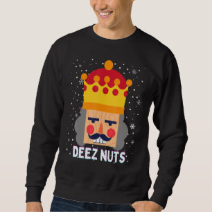 Deez Nöt Meme Nutcracker Funny jul Pajama X Lång Ärmad Tröja