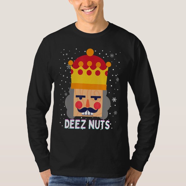 Deez Nöt Meme Nutcracker Funny jul Pajama X T Shirt (Framsida)