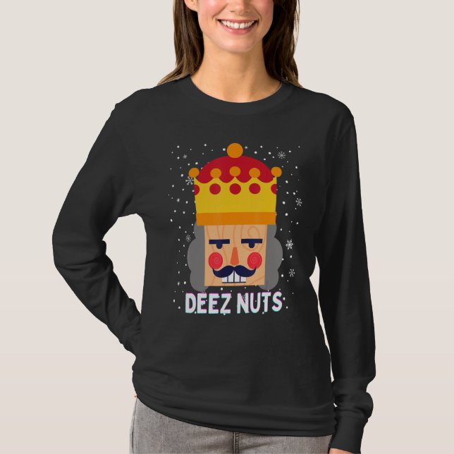 Deez Nöt Meme Nutcracker Funny jul Pajama X T Shirt (Framsida)
