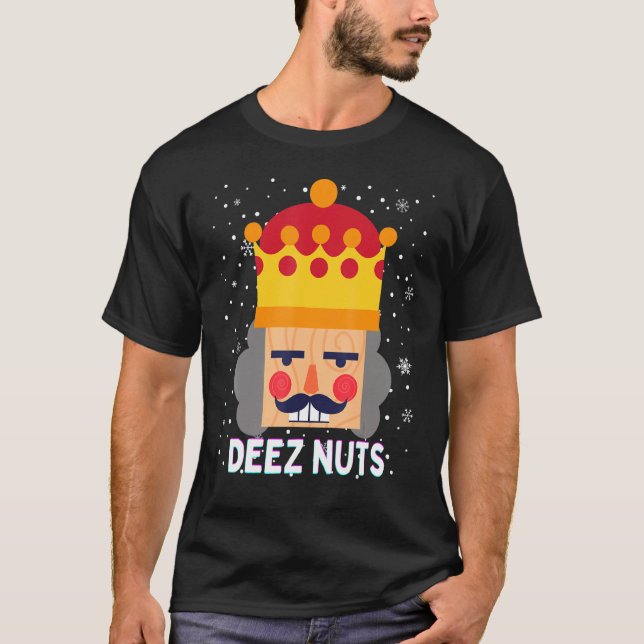 Deez Nöt Meme Nutcracker Funny jul Pajama X T Shirt (Framsida)