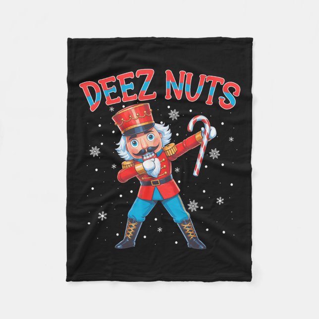 Deez Nöt Nutcracker Nöt Funny jul Julafton Manar Fleecefilt (Framsidan)