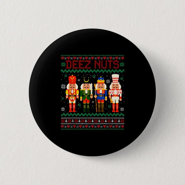 Deez Nöt Nutcracker Nöt Shirt Funny jul Xma Knapp (Framsida)