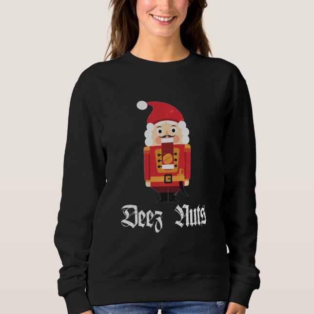 Deez Nöt Nutcracker Soldier Funny jul Meme T Shirt (Framsida)