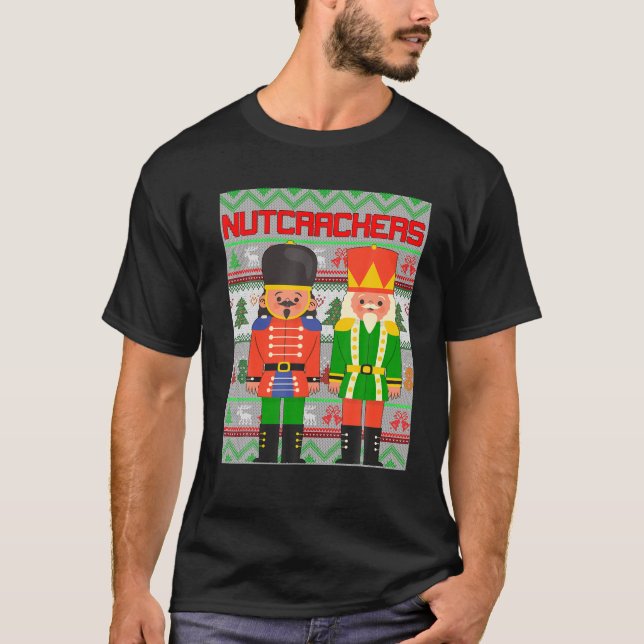Deez Nöt Nutcrackers Soldier Ugly jul T Shirt (Framsida)
