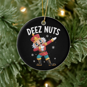 Deez Nuts Nötknäckare Nöt Rolig Jul Julgransprydnad Keramik