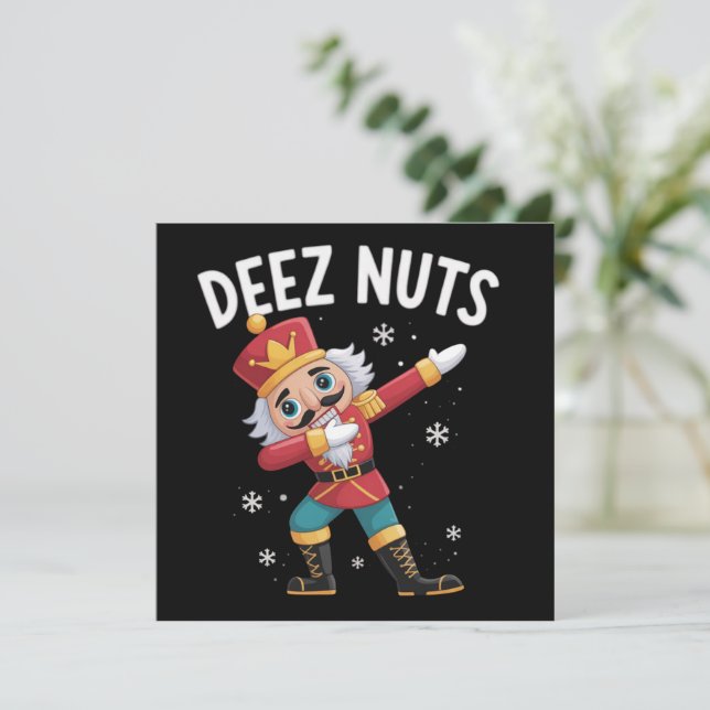 Deez Nuts Nötknäckare Nöt Rolig Jul  Julkort (Stående Fram)