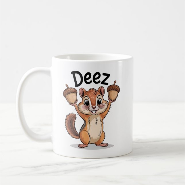 Deez Nuts Rolig Ekorre Kaffemugg (Vänster)