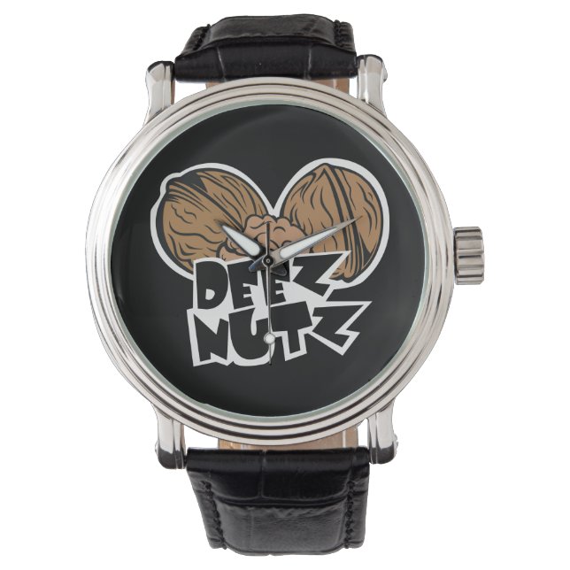 Deez Nutz Funny Illustration Armbandsur (Framsida)