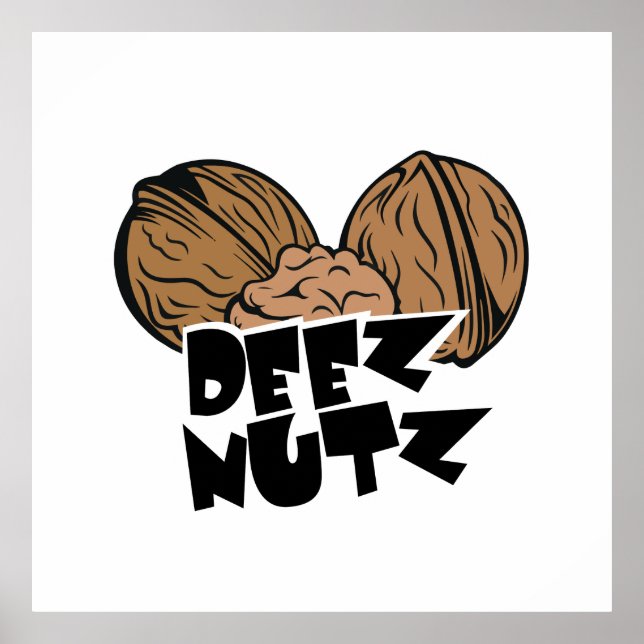 Deez Nutz Funny Illustration Poster (Framsidan)