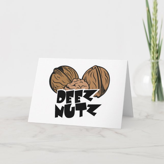 Deez Nutz rolig illustration Helgkort (Framsida)