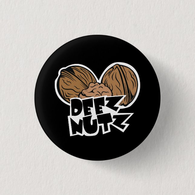 Deez Nutz rolig illustration Knapp (Framsida)