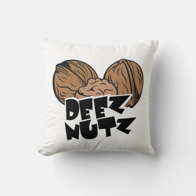 Deez Nutz rolig illustration Kudde (Framsida)