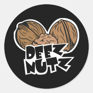 Deez Nutz rolig illustration Runt Klistermärke
