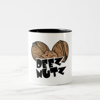 Deez Nutz rolig illustration Två-Tonad Mugg