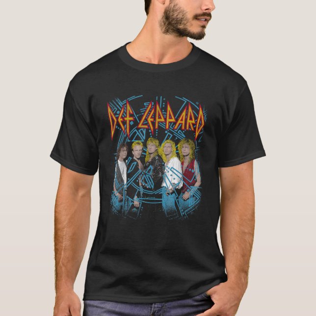 Def Leppard Hysteria City San Jose Black Small Uni T Shirt (Framsida)