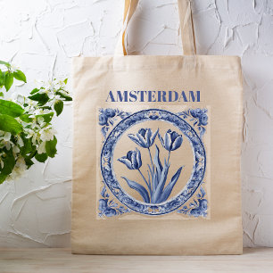 Defe Blue Tulip Amsterdam Souvenir Tygkasse