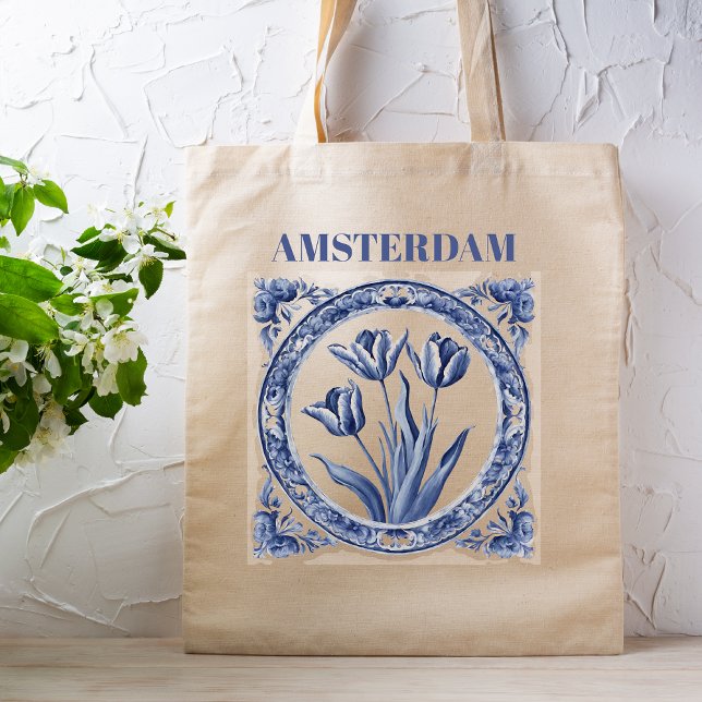 Defe Blue Tulip Amsterdam Souvenir Tygkasse (Skapare uppladdad)