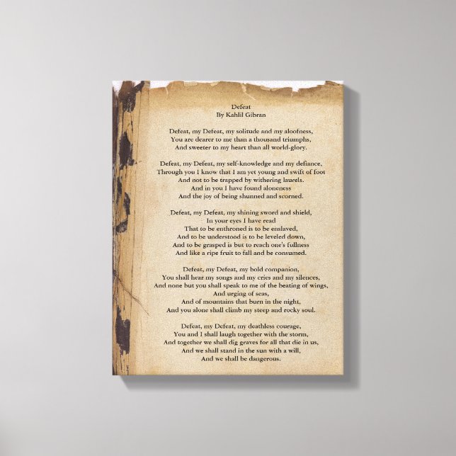 Defeat av Kahlil Gibran Canvastryck (Framsida)