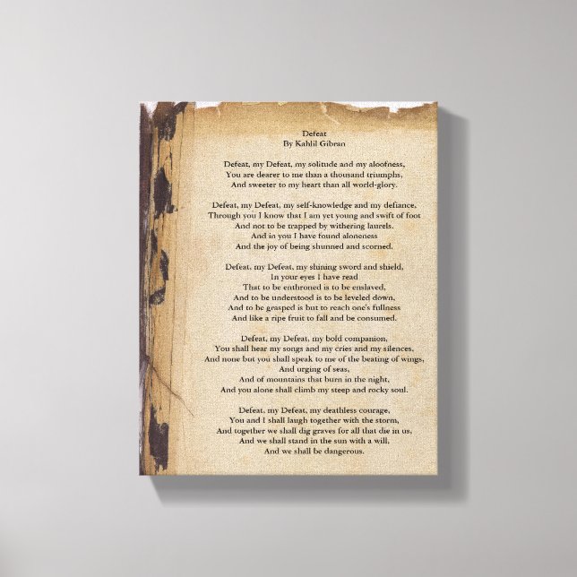 Defeat av Kahlil Gibran Canvastryck (Framsida)